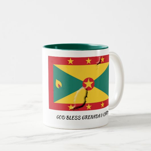 GRENADA FLAG Scripture Customized Patriotic Zweifarbige Tasse (VorderseiteRechts)