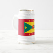 Grenada-Flagge Bierglas (Vorderseite Links)
