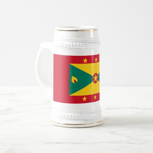 Grenada-Flagge Bierglas (Vorderseite Links)