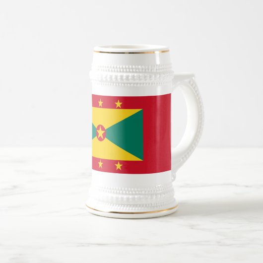 Grenada-Flagge Bierglas (VorderseiteRechts)