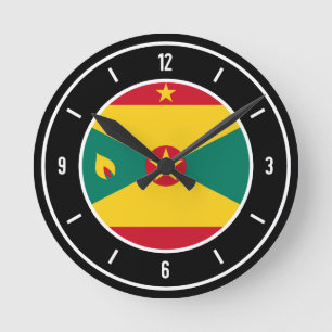 Grenada-Flagge Elegant Runde Wanduhr