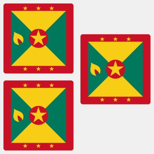 Grenada-Flagge Etiketten (Gruppe)