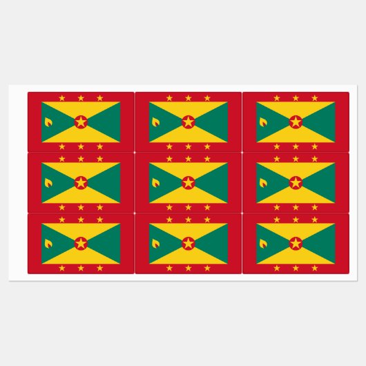 Grenada-Flagge Etiketten (Blatt)