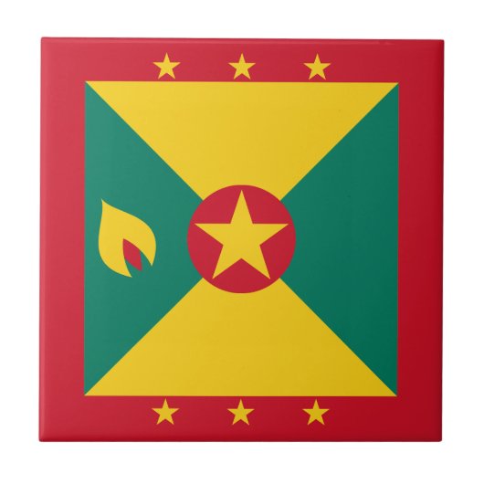 Grenada-Flagge Fliese (Vorderseite)