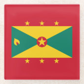 Grenada-Flagge Glasuntersetzer (Vorderseite)
