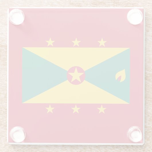 Grenada-Flagge Glasuntersetzer (Rückseite)