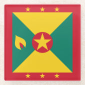 Grenada-Flagge Glasuntersetzer (Vorderseite)