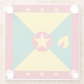 Grenada-Flagge Glasuntersetzer (Rückseite)