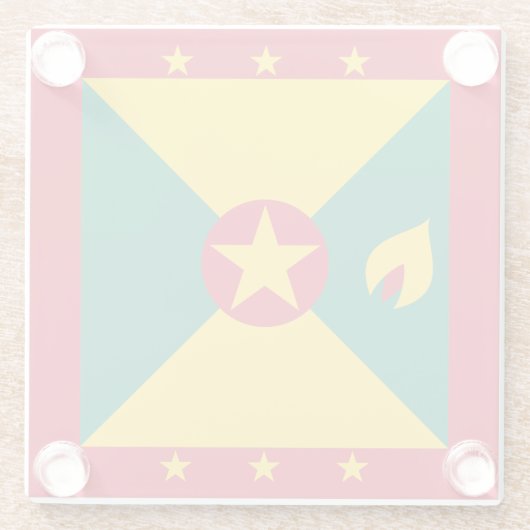 Grenada-Flagge Glasuntersetzer (Rückseite)