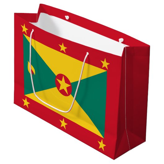 Grenada-Flagge Große Geschenktüte (Vorderseite Schrägansicht)