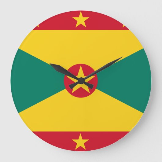 Grenada-Flagge Große Wanduhr (Vorderseite)