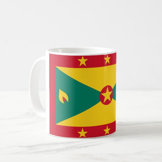 Grenada-Flagge Kaffeetasse (Vorderseite Links)