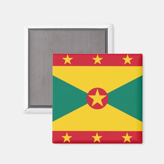 Grenada-Flagge Magnet (Vorderseite/Rückseite)