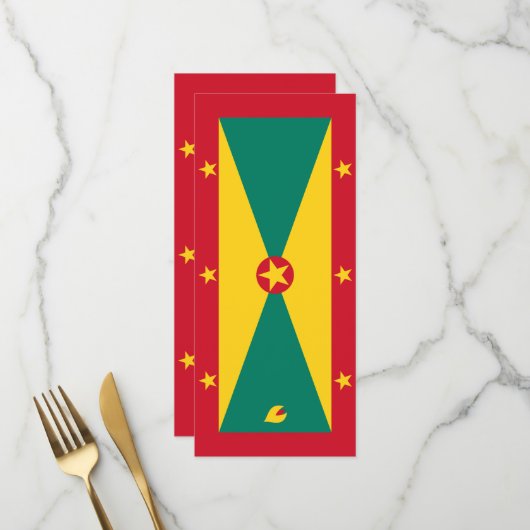 Grenada-Flagge Menükarte (Vorderseite/Rückseite Beispiel)