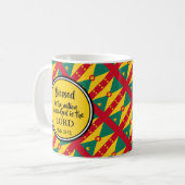 GRENADA-Flagge mit Christlicher Schrift und MONOGR Kaffeetasse (Vorderseite Links)