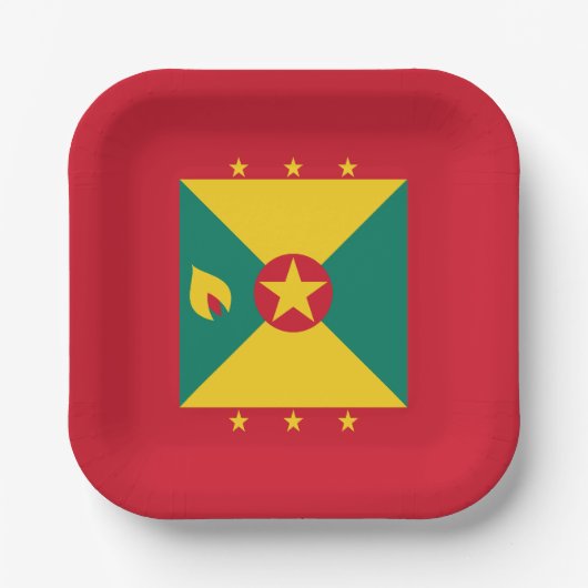 Grenada-Flagge Pappteller (Vorderseite)