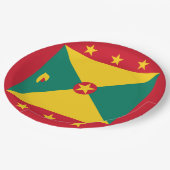 Grenada-Flagge Pappteller (Schrägansicht)