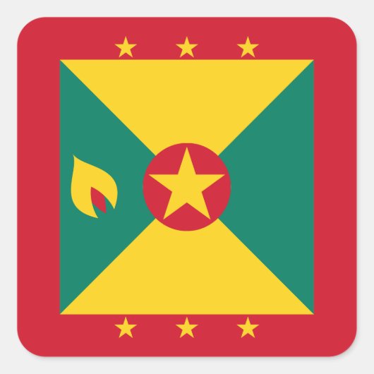 Grenada-Flagge Quadratischer Aufkleber (Vorderseite)