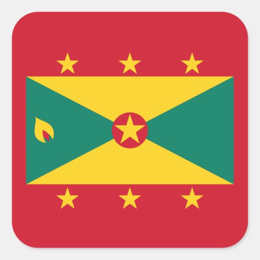 Grenada-Flagge Quadratischer Aufkleber (Vorderseite)