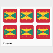 Grenada-Flagge Quadratischer Aufkleber (Blatt)