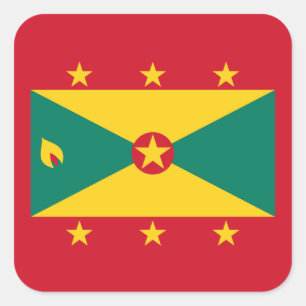Grenada-Flagge Quadratischer Aufkleber