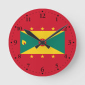 Grenada-Flagge Runde Wanduhr (Vorderseite)