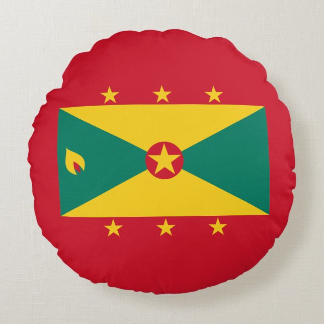 Grenada-Flagge Rundes Kissen (Vorderseite)