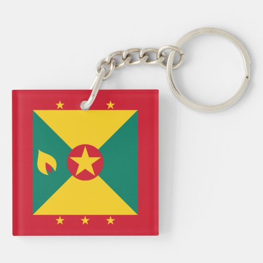 Grenada-Flagge Schlüsselanhänger (Rückseite)