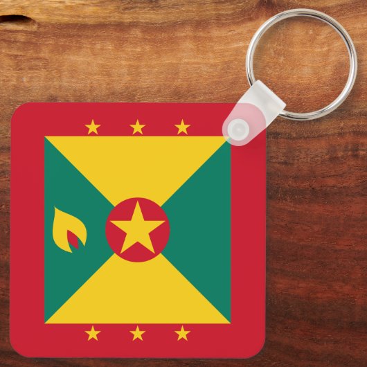 Grenada-Flagge Schlüsselanhänger (Rückseite)