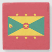 Grenada-Flagge Steinuntersetzer (Vorderseite)