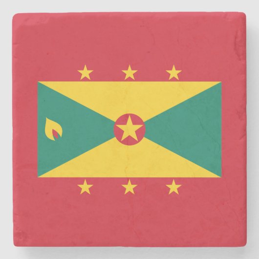 Grenada-Flagge Steinuntersetzer (Vorderseite)