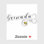 Grenada Flaggenherz, Grenadian Aufkleber (Blatt)