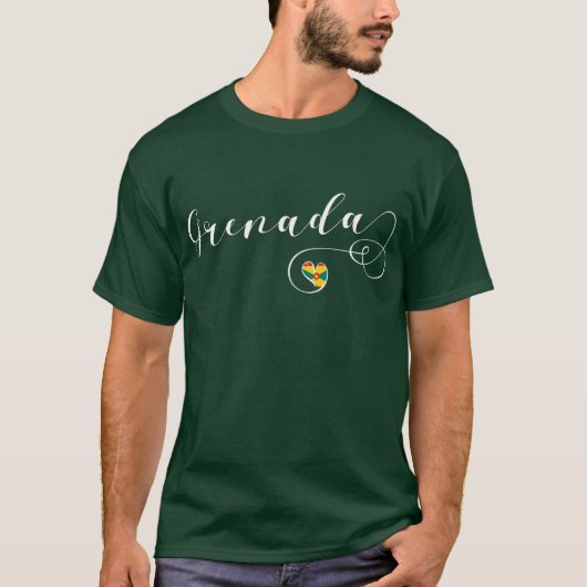 Grenada Flaggenherz, Grenadian T-Shirt (Vorderseite)