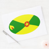 Grenada-Flaggensticker Ovaler Aufkleber (Umschlag)