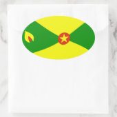Grenada-Flaggensticker Ovaler Aufkleber (Tasche)
