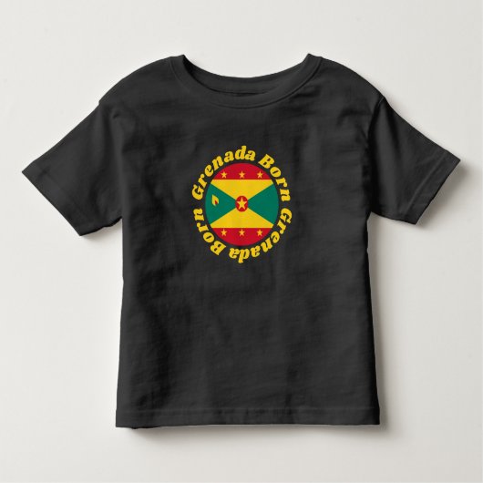Grenada Geboren | Grenadische Flagge Gelbe Typogra Kleinkind T-shirt (Vorderseite)