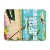 Grenada Grand Anse Beach Travel Poster Magnet (Horizontal)