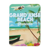 Grenada Grand Anse Beach Travel Poster Magnet (Vertikal)