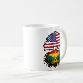 Grenada Grenadian American USA Tree Roots Flag Kaffeetasse (VorderseiteRechts)