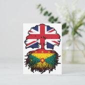 Grenada Grenadian British UK Tree Roots Flag Postkarte (Stehend Vorderseite)