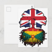 Grenada Grenadian British UK Tree Roots Flag Postkarte (Vorne/Hinten)