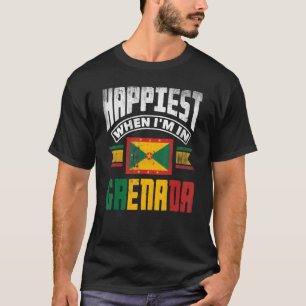 Grenada Grenadian Grenadian Flag glücklich, wenn i T-Shirt