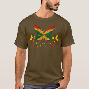 Grenada Grenadian Grenadian Flag Schmetterlinge T-Shirt
