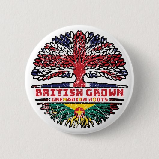 Grenada Grenadian Uk United Kingdom British Tree Button (Vorderseite)