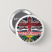 Grenada Grenadian Uk United Kingdom British Tree Button (Vorne & Hinten)