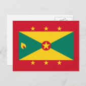 Grenada - grenadische Flagge Postkarte (Vorne/Hinten)