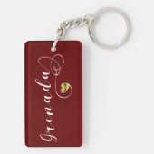 Grenada Herz, grenadische Flagge Schlüsselanhänger (Rückseite)