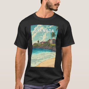 Grenada Illustration Reise Kunst Vintage T-Shirt