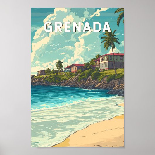 Grenada Illustration Travel Art Vintag Poster (Vorne)
