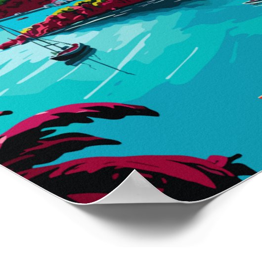 Grenada Karibik Vintage Illustration Poster (Ecke)